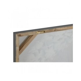 Quadro Home ESPRIT Bianco Grigio Tela Legno MDF Romantico 80 x 3 x 80 cm (2 Unità)