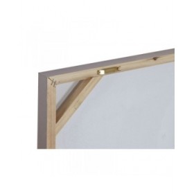 Quadro Home ESPRIT Beige Dorato Tela Legno MDF Moderno Fiore 80 x 3 x 80 cm (2 Unità)