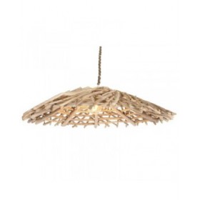 Lampadario Home ESPRIT Naturale Legno Legno di eucalipto 50 W 100 x 100 x 18 cm
