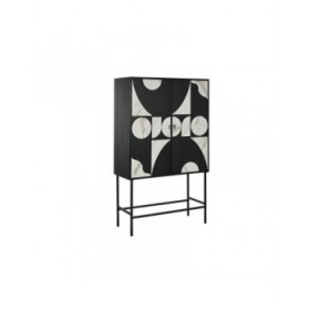 Armadio Home ESPRIT Bianco Nero Metallo Abete 100 x 40 x 170 cm