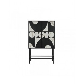 Armadio Home ESPRIT Bianco Nero Metallo Abete 100 x 40 x 170 cm
