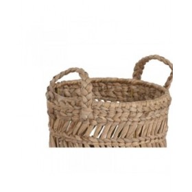Set di Cestini Home ESPRIT Naturale Metallo Fibra naturale (3 Pezzi)