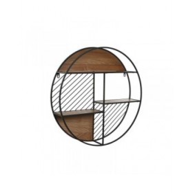Scaffale Home ESPRIT Nero Naturale Metallo Legno MDF 60 x 12 x 60 cm Da muro