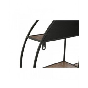 Scaffale Home ESPRIT Nero Naturale Metallo Legno MDF 60 x 12 x 60 cm Da muro
