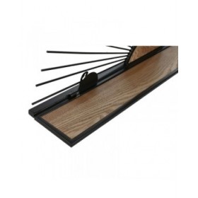 Scaffale Home ESPRIT Nero Naturale Metallo Legno MDF 58 x 10,5 x 28 cm Da muro