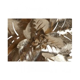 Decorazione da Parete Home ESPRIT Dorato Moderno Fiore 51 x 6 x 51 cm (2 Unità)
