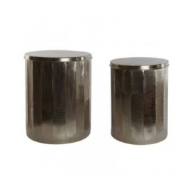 Set di 2 tavoli Home ESPRIT Dorato Metallo 42 x 42 x 52 cm