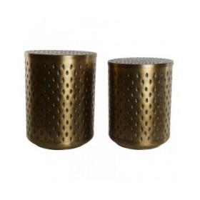 Set di 2 tavoli Home ESPRIT Dorato Metallo 43 x 43 x 54 cm