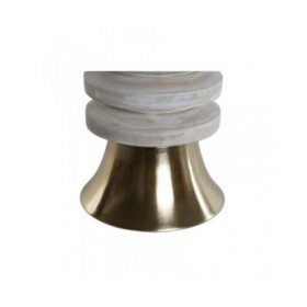 Tavolo aggiuntivo Home ESPRIT Bianco Dorato Legno Metallo 41 x 41 x 53 cm