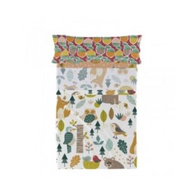 Set di Lenzuola HappyFriday Moshi Moshi Harvestwood Multicolore Singolo 2 Pezzi