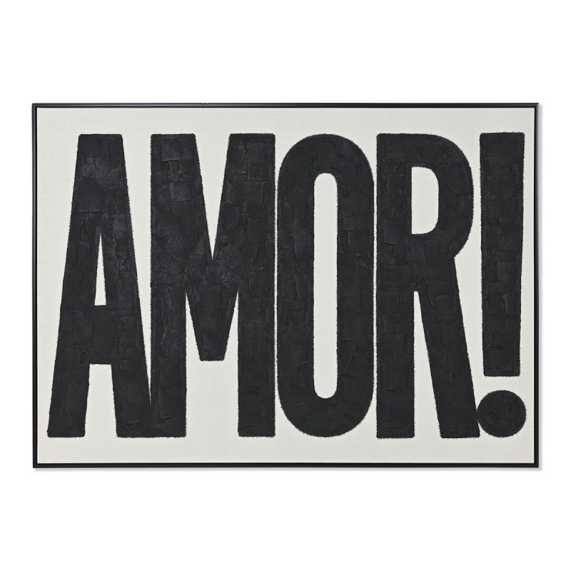 Quadro Home ESPRIT Amor! Bianco Nero Moderno 103 x 4,5 x 143 cm
