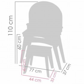 Toletta con Sgabello Decuevas 62 x 38 x 110 cm