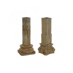 Statua Decorativa Home ESPRIT Marrone Colonna 30 x 30 x 75 cm