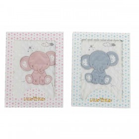 Coperta per Neonato Elefante Rosa Ricamo Double-face 100 x 75 cm