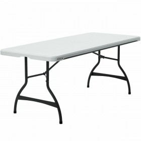 Tavolo Pieghevole Lifetime Bianco Rettangolare Acciaio Plastica 182 x 76 x 73,5 cm