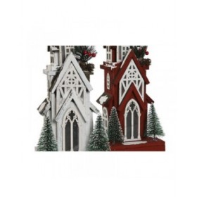 Decorazione Natalizia Home ESPRIT Bianco Rosso 16 x 14 x 63 cm (2 Unità)
