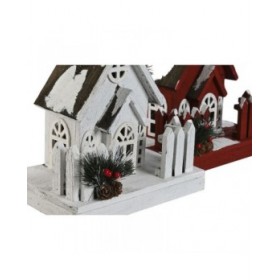 Decorazione Natalizia Home ESPRIT Bianco Rosso 27 x 18 x 56 cm (2 Unità)