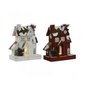 Decorazione Natalizia Home ESPRIT Bianco Rosso 26 x 14 x 32 cm (2 Unità)