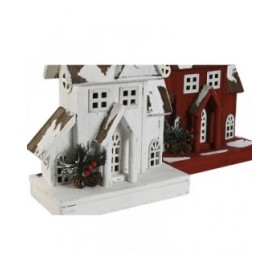 Decorazione Natalizia Home ESPRIT Bianco Rosso 26 x 14 x 32 cm (2 Unità)
