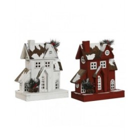 Decorazione Natalizia Home ESPRIT Bianco Rosso 26 x 14 x 32 cm (2 Unità)