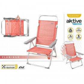 Sedia da Spiaggia Colorbaby Rosa 48 x 57 x 99 cm Multiposizione