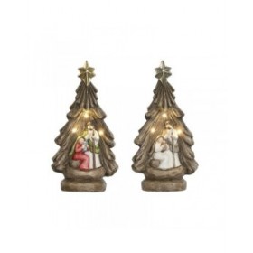 Presepe di Natale Home ESPRIT Verde Grigio Magnesio 23 x 13,5 x 45 cm (2 Unità)