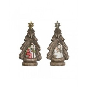 Presepe di Natale Home ESPRIT Verde Grigio Magnesio 23 x 13,5 x 45 cm (2 Unità)