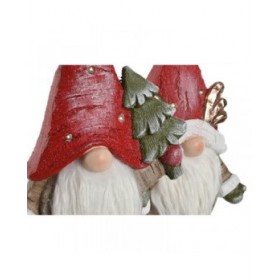 Decorazione Natalizia Home ESPRIT Bianco Rosso Gnomo 25 x 11,5 x 38 cm (2 Unità)