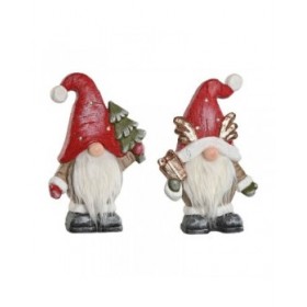 Decorazione Natalizia Home ESPRIT Bianco Rosso Gnomo 25 x 11,5 x 38 cm (2 Unità)