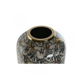 Vaso Home ESPRIT Verde Dorato Metallo 25 x 25 x 69 cm