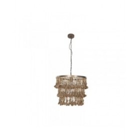 Lampadario Home ESPRIT Marrone Naturale Legno Metallo 50 W 53 x 53 x 123 cm