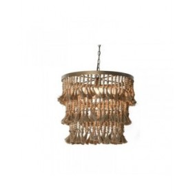 Lampadario Home ESPRIT Marrone Naturale Legno Metallo 50 W 53 x 53 x 123 cm