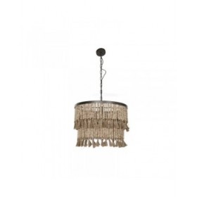 Lampadario Home ESPRIT Marrone Naturale Legno Metallo 50 W 61 x 61 x 117 cm