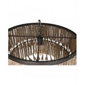 Lampadario Home ESPRIT Marrone Naturale Legno Metallo 50 W 61 x 61 x 117 cm
