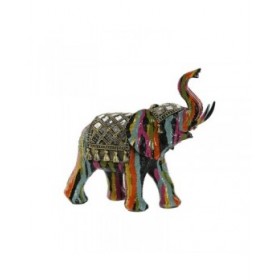 Statua Decorativa Home ESPRIT Multicolore Resina Elefante 21,5 x 8,5 x 19,5 cm