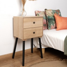 Comodino Vinthera Moa Naturale Metallo 35 x 26 x 65 cm