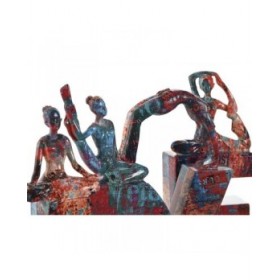Statua Decorativa Home ESPRIT LOVE Multicolore Resina Yoga 12,5 x 5 x 22 cm (4 Pezzi)