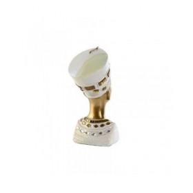 Statua Decorativa Home ESPRIT Bianco Dorato Resina Orientale Egiziano 11 x 8,5 x 17 cm (2 Unità)