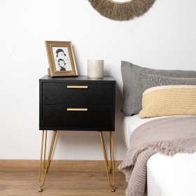 Comodino Vinthera Moa Nero Plastica 40 x 30 x 60 cm