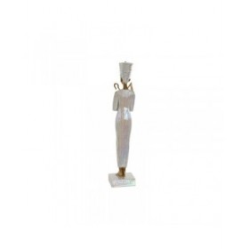 Statua Decorativa Home ESPRIT Bianco Dorato Resina Orientale Egiziano 10 x 9 x 52 cm (2 Unità)