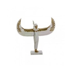 Statua Decorativa Home ESPRIT Bianco Dorato Resina Orientale 34 x 6,5 x 33,5 cm
