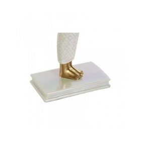 Statua Decorativa Home ESPRIT Bianco Dorato Resina Orientale 34 x 6,5 x 33,5 cm