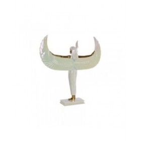 Statua Decorativa Home ESPRIT Bianco Dorato Resina Orientale 34 x 6,5 x 33,5 cm
