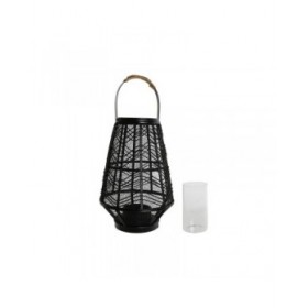 Portacandele Home ESPRIT Nero Metallo 27,5 x 27,5 x 40 cm