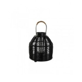 Portacandele Home ESPRIT Nero Metallo 26,5 x 26,5 x 28 cm