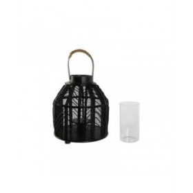 Portacandele Home ESPRIT Nero Metallo 26,5 x 26,5 x 28 cm