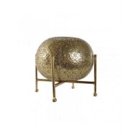 Portacandele Home ESPRIT Dorato Metallo Cristallo 24 x 24 x 20 cm