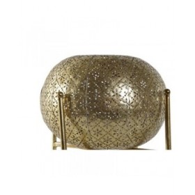 Portacandele Home ESPRIT Dorato Metallo Cristallo 24 x 24 x 20 cm