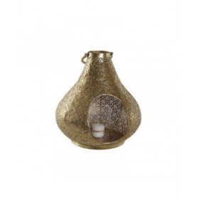 Portacandele Home ESPRIT Dorato Metallo Cristallo 25 x 25 x 26,5 cm