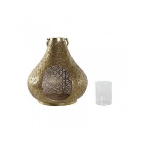 Portacandele Home ESPRIT Dorato Metallo Cristallo 25 x 25 x 26,5 cm